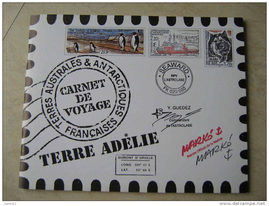 TAAF  CARNET De  VOYAGE  TERRE ADELIE   C308  No YT P 308/321 * * AVEC LE FEUILLET CENTRAL  SOIT 2 SERIES 308 A 321 !!! - Carnets