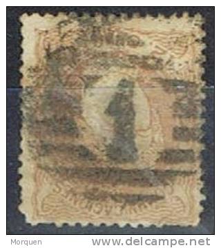 Sello 12 Cuartos Alegoria 1870, Parrilla Numeral 1 De MADRID, Num 113 º - Used Stamps