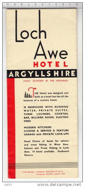 Loch Awe Hotel, Argyllshire - Finest Situation In The Highlands - Geographical Maps