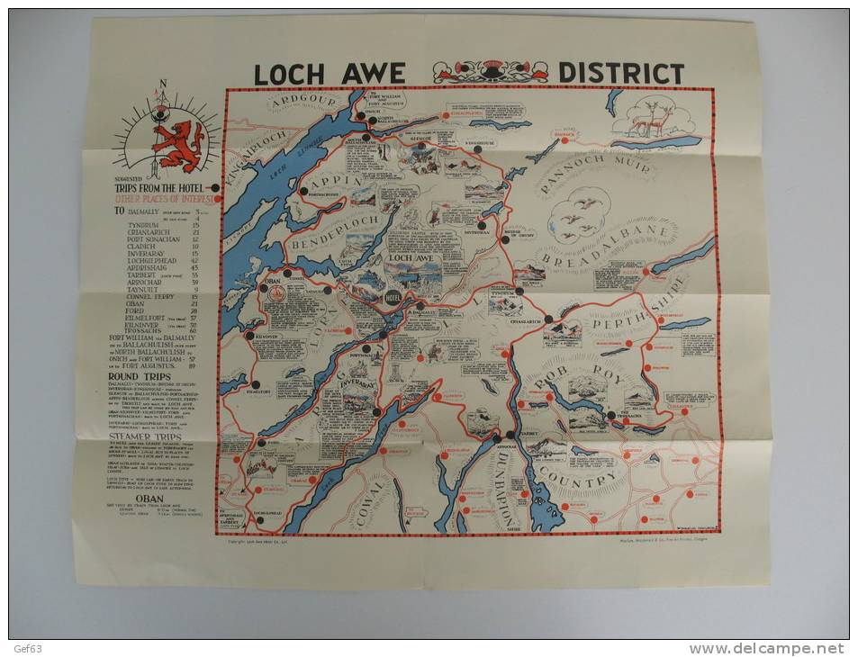 Loch Awe Hotel, Argyllshire - Finest Situation In The Highlands - Geographical Maps