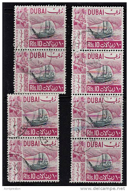 L0004 DUBAI 1967, Mi 285 Dhow Definitive, 8 @ Used Copies - Dubai