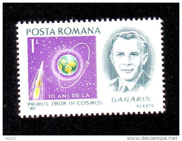 Gagarin Spaceman First Man In Space 1971 1X Stamps  MNH Romania. - Europa