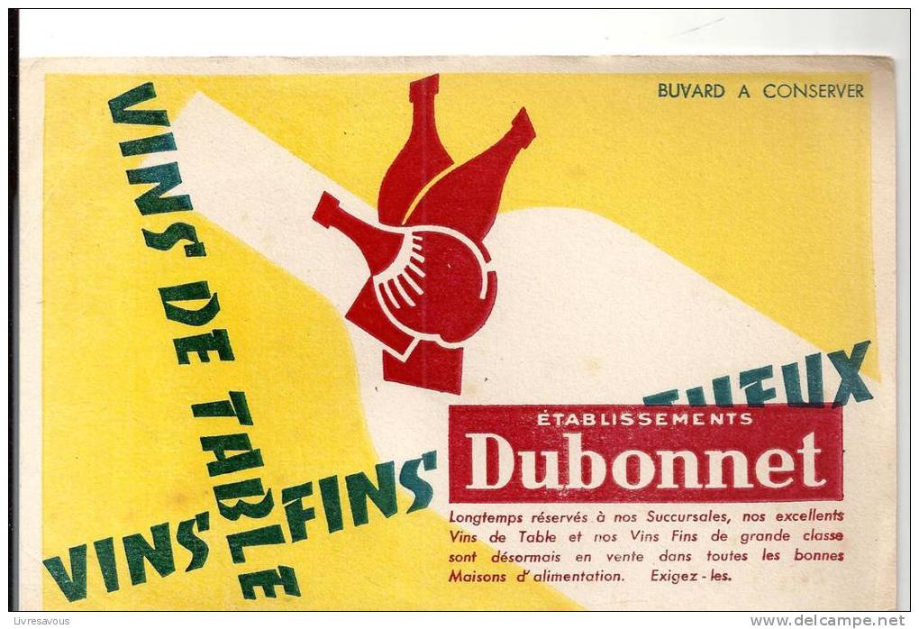 Buvard Vin Vins De Table Etablissements Dubonnet - V