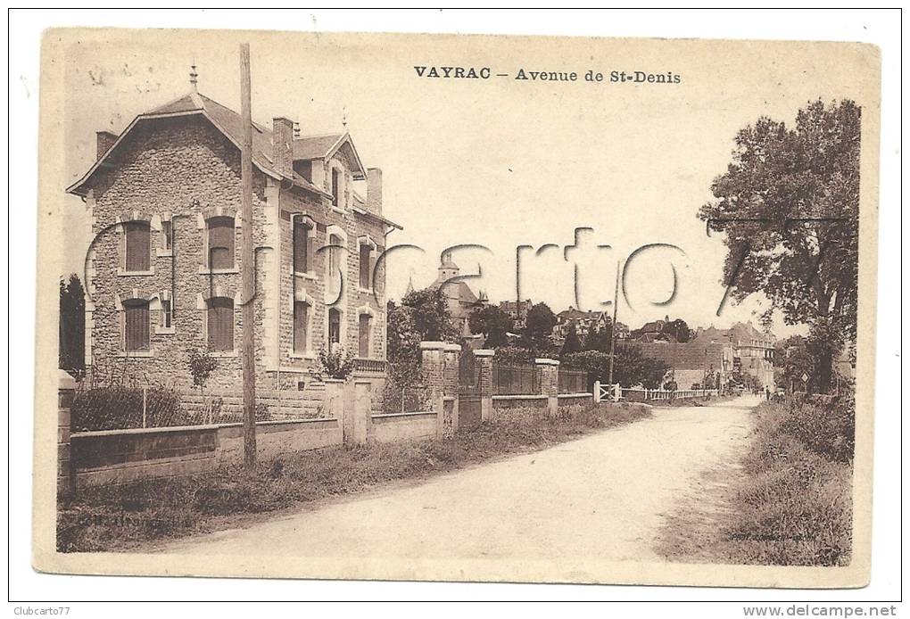 Vayrac (46) : Villa En PP Et Perspective De L'Avenue De Saint-denis En 1935. - Vayrac