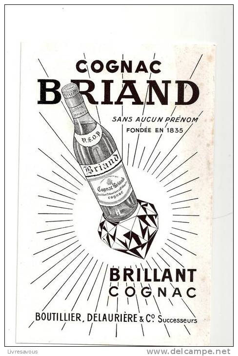 Buvard Cognac Briand Sans Aucun Prénon Brilland Cognac Boutillier, Delaurière & Co Successeurs - Drank & Bier