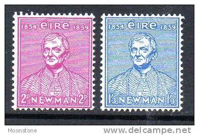 Ireland 1954 Cardinal Newman Set Of 2, Very Lightly Hinged Mint - Neufs