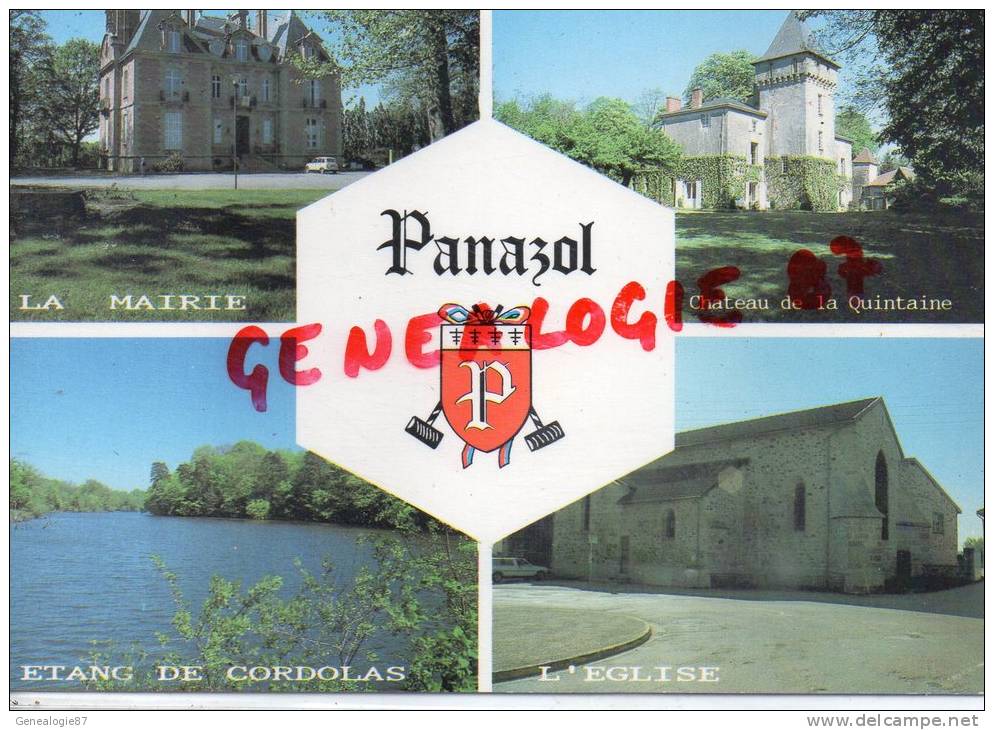 87 - PANAZOL - CHATEAU DE LA QUINTAINE- LA MAIRIE- ETANG DE CORDOLAS- EGLISE - Panazol