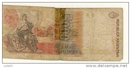 BILLET # ARGENTINE # 1989 # 5000 AUSTRALES # CINCO MIL AUSTRALES # MIGUEL JUAREZ CELMAN - Argentinien