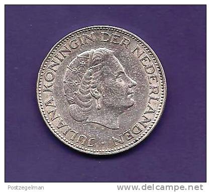 NEDERLAND 1962,  Circulated Coin, XF, 2 1/2 Gulden ,  0.720 Silver Juliana  Km185 C90.100 - Monete D'Oro E D'Argento