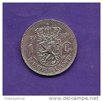 NEDERLAND 1967, Circulated   Coin, XF, 1 Gulden , Nickel, Juliana  Km184a C90.111 - 1948-1980 : Juliana