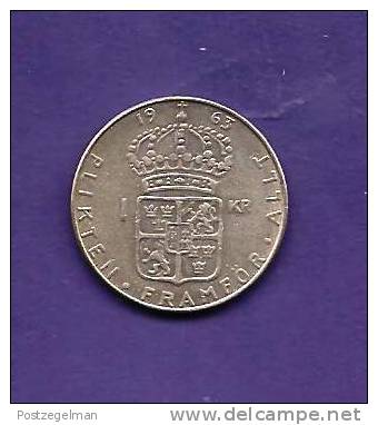 SWEDEN 1963, Circulated   Coin, XF, 1 Krone, 0.400 Silver, Gustav VI,  Km826 C90.123 - Zweden