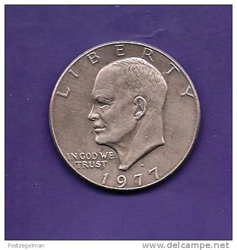 U.S.A. 1977,  Circulated Coin, 1 Dollar , Copper Nickel, Eisenhouwer C90 133 - 1971-1978: Eisenhower