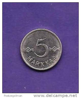 FINLAND 1960,   Circulated Coin XF, 5 MARKKAA, Nickel Plated  KM37a, C90.161 - Finland