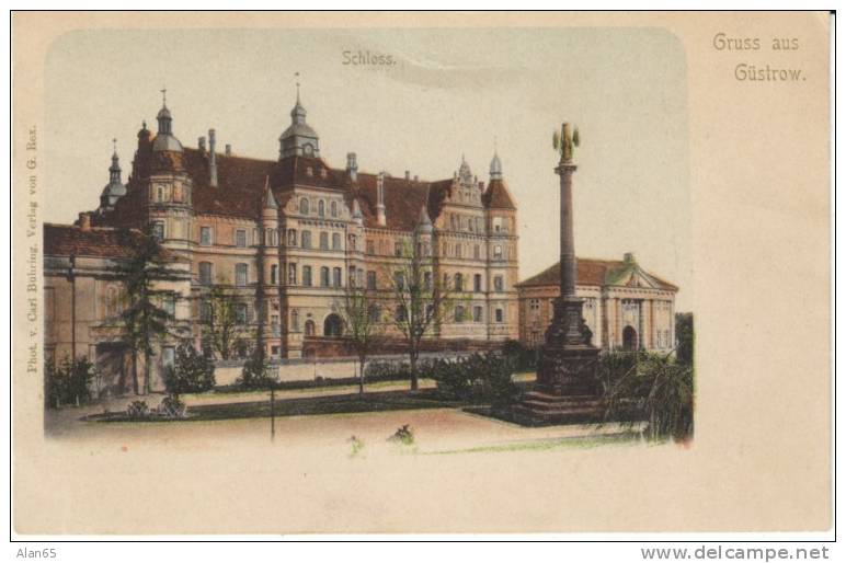Güstrow Guestrow Germany, Schloss Castle, Gruss Aus Gustrow, C1890s/1900s Vintage Postcard - Guestrow