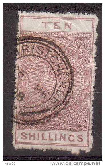 Nieuw Zeeland 1882 Nr 11 Stempelmarken 10 Shilling Met Stempel Christchurch - Usados