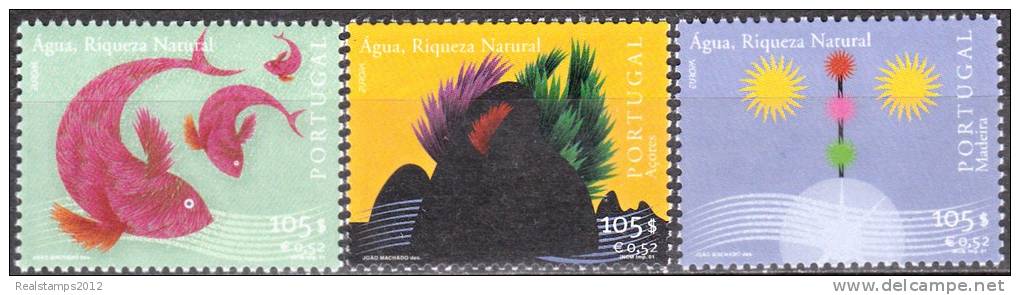 PORTUGAL - 2001,  Europa - Água, Riqueza Natural  ( Série, 3 Valores )   ** MNH  MUNDIFIL  Nº 2769/71 - Neufs