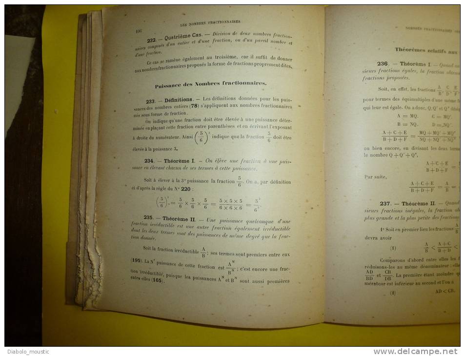 Edition 1905  ARITHMETIQUE  Ecole Spéciales Des Travaux Publics - 18 Ans Et Plus