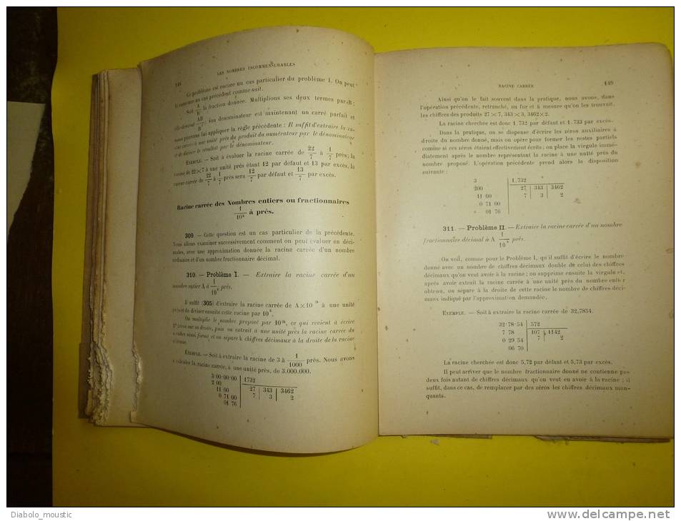 Edition 1905  ARITHMETIQUE  Ecole Spéciales des Travaux Publics