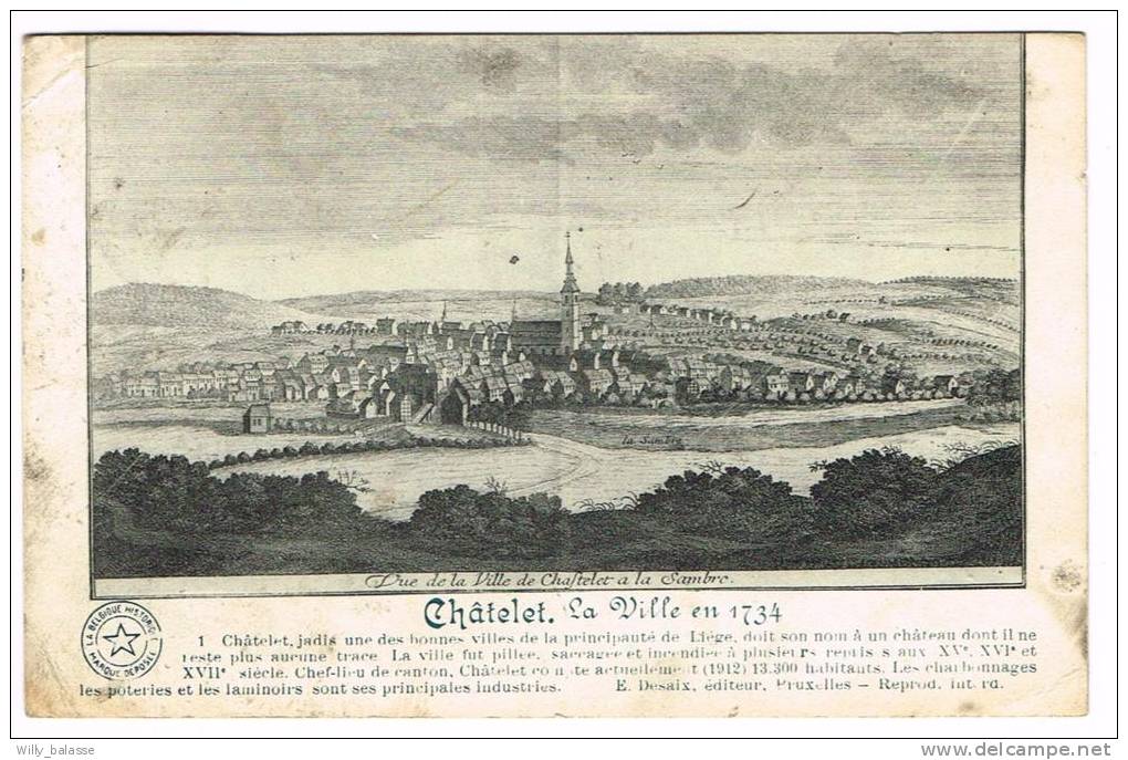 "Châtelet - La Ville En 1734" - Chatelet