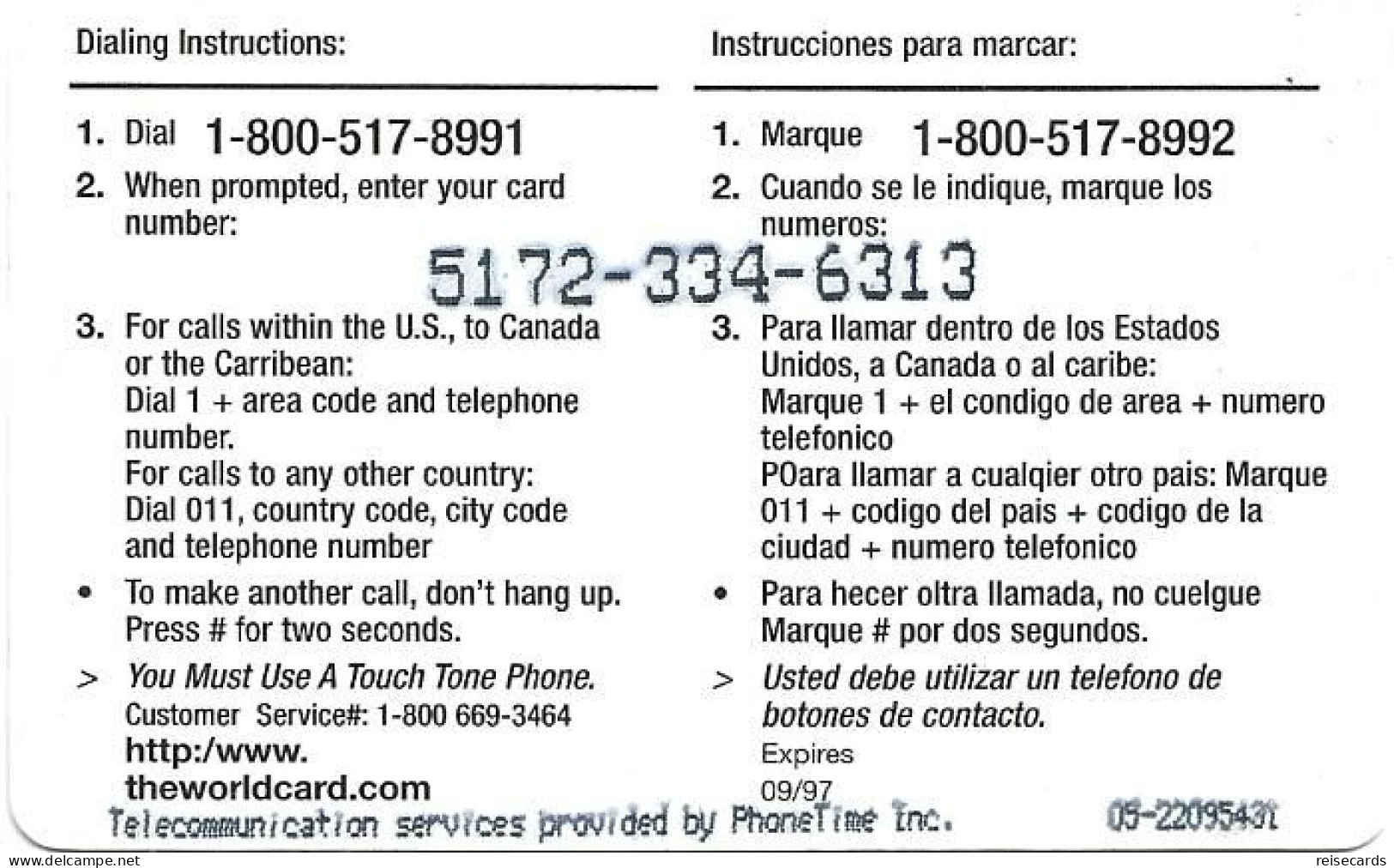 USA: Prepaid PhoneTime Inc. - TWC One World - Otros & Sin Clasificación