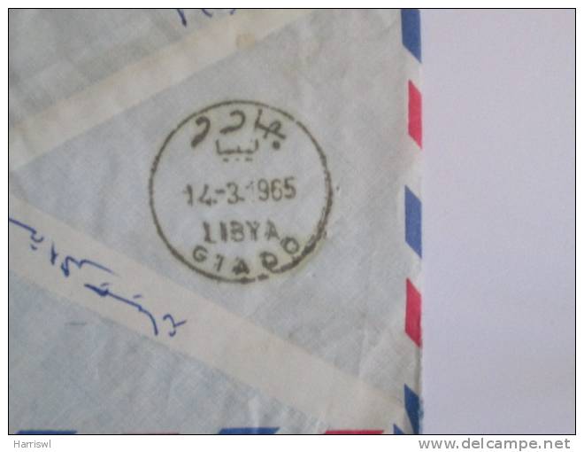 LIBYA AIRMAIL COVER TO BBC  LONDON 1965 ERA WITH BACKSTAMP - Libya