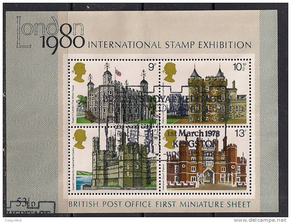 GB 1978 QE2 Historic Buildings FDI M/S Used  MS 1058 ( K682 ) - Blocs-feuillets