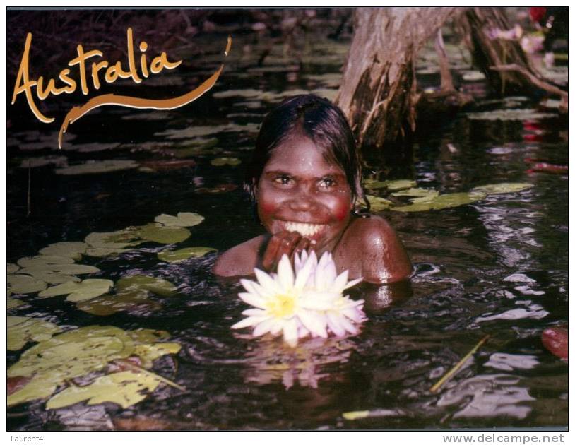 (100) Australia - Aborigines Nude Girls In Billabong Water - Aborigènes