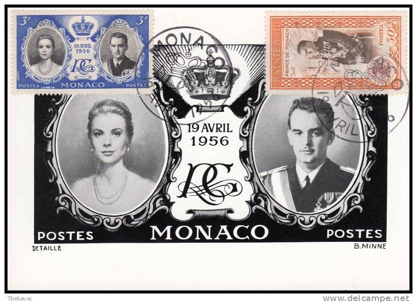 Monaco 1956, Maximun Card "Royal Family" - Cartoline Maximum