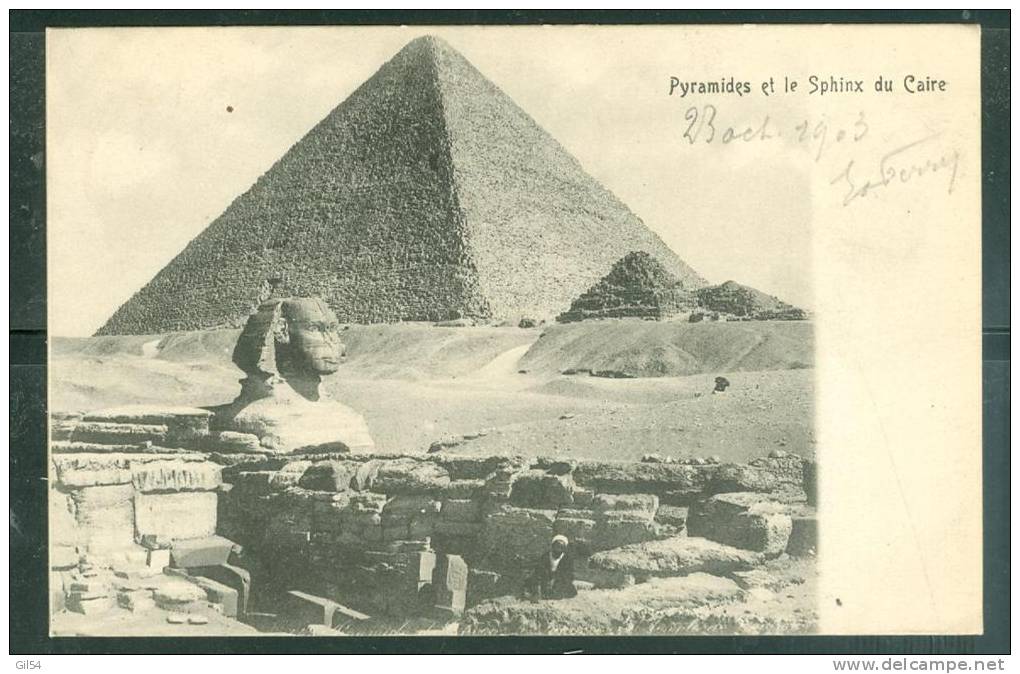 Port Said Yvert N° 24 SUR CPA ( Pyramides Et Le Sphinx Du Caire )  POUR Paris En 1903    -  Ab5615 - Sonstige & Ohne Zuordnung