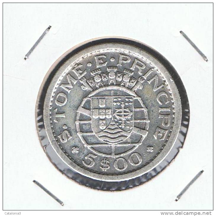 STO. TOMAS Y PRINCIPE - 5 Escudos 1951  KM13  PLATA - Santo Tomé Y Príncipe