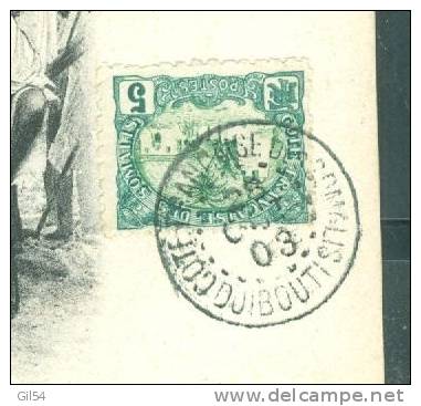 Yvert N°40 Sur Cpa ( Familles Somalis Campées )  En 1903 Pour Paris   - Ab5630 - Other & Unclassified