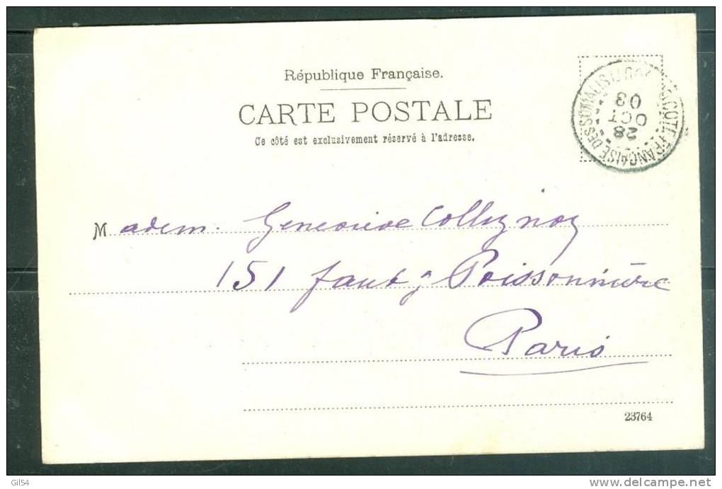 Yvert N°40 Sur Cpa ( Familles Somalis Campées )  En 1903 Pour Paris   - Ab5630 - Other & Unclassified