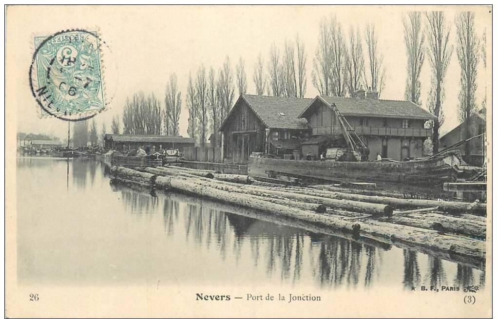 58  NEVERS  Port De La Jonction  Flottage Du Bois     2 Scans - Nevers