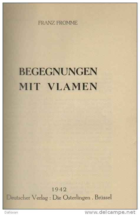 Franz Fromme, Begegnungen Mit  Flamen (1942) - Guerre 1914-18