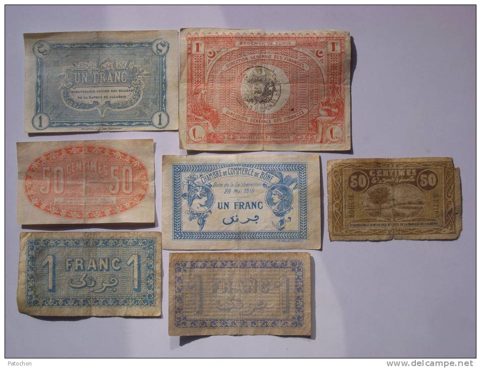 Lot 7 Billets Alger Tunis Constantine Bougie Setif Avec 2 Photos - Chambre De Commerce