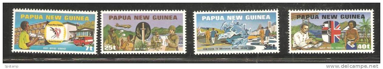 Papua New Guinea 1980 UPU Anniversary Set 4 MNH - Papouasie-Nouvelle-Guinée