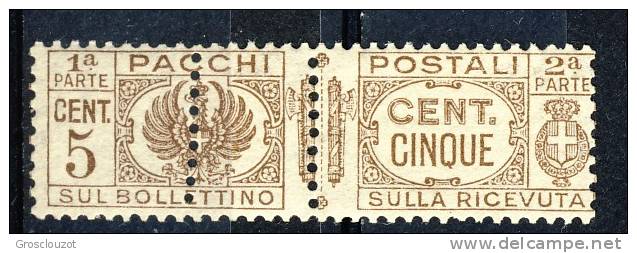 Regno VE3  Pacchi SS 2103 Aquila Sabauda VARIETA' N 14m Doppia Dentellatura MNH - Colis-postaux