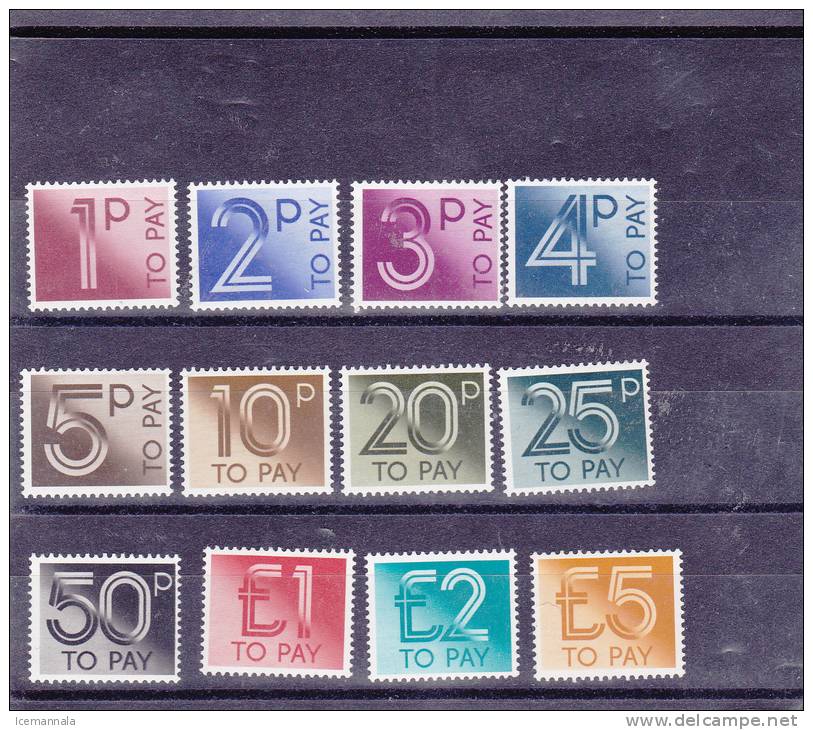 GRAN  BRETAÑA   YVERT  TAXA   86/97   MNH  ** - Tasse