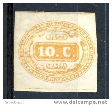 Regno VE2  Segnatasse N. 1 - C. 10 Giallo MH Firmato BIONDI Cat &euro; 2500 - Strafport