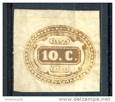 Regno VE2  Segnatasse N. 1C - C. 10 Bruno Arancio MNH Firmato A. Diena E BIONDI Cat. &euro; 3750 - Impuestos