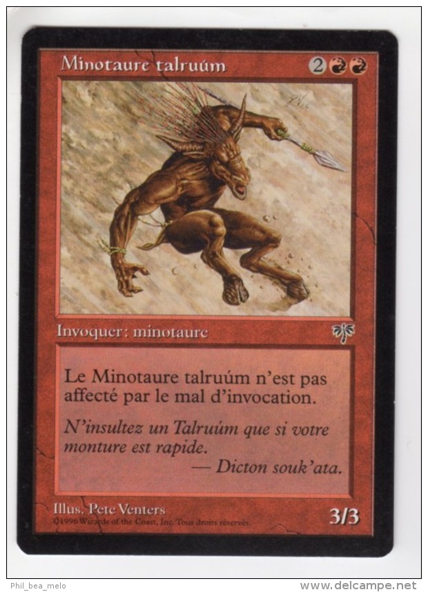 CARTE MAGIC THE GATHERING - MIRAGE - ROUGE - Minotaure Talruùm - COMMON - NEAR MINT - Cartes Rouges