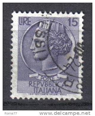 R855 - REPUBBLICA , 15 Lire Turrita Stelle 1 Per Macchinetta N. 767/III Used - Varietà E Curiosità