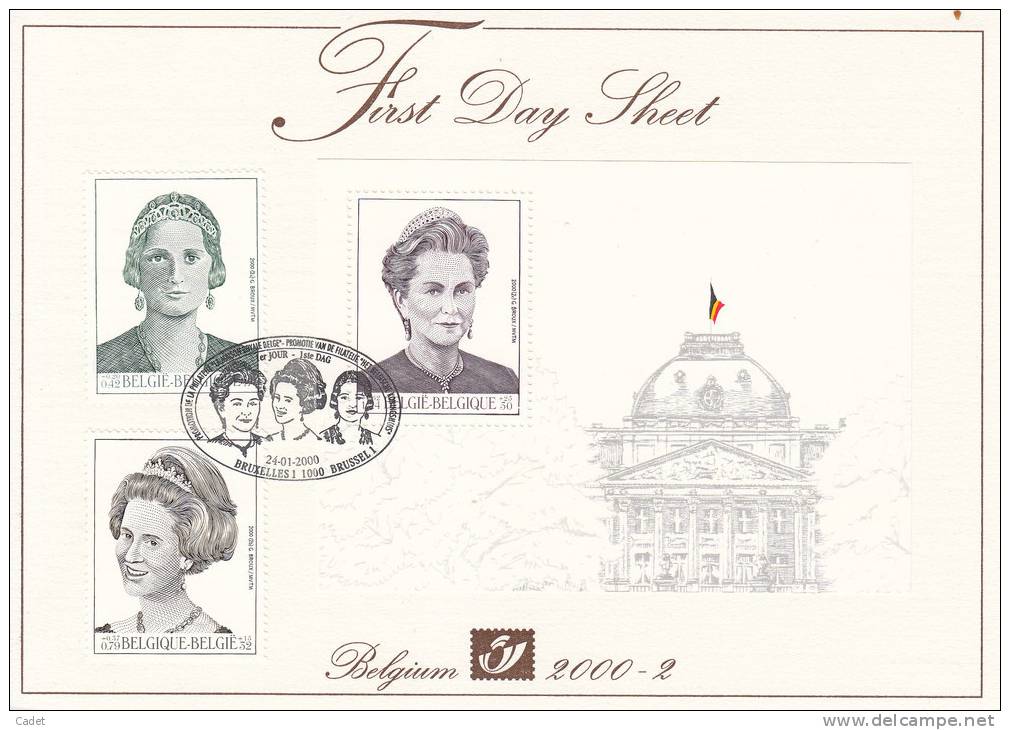 First Day Sheet : F.D.S. Promotion De La Philatélie. La Dynastie Belge. - Postkantoorfolders