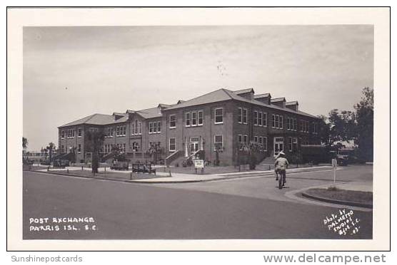 South Crolina Oarris Island Post Exchange Real Photo RPPC - Parris Island