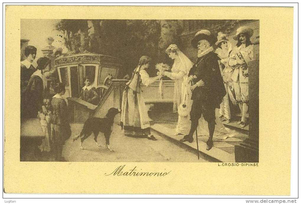 CARTOLINA - MATRIMONIO - L. CROSIO DIPINSE - VIAGGIATA NEL 1915 - Réceptions
