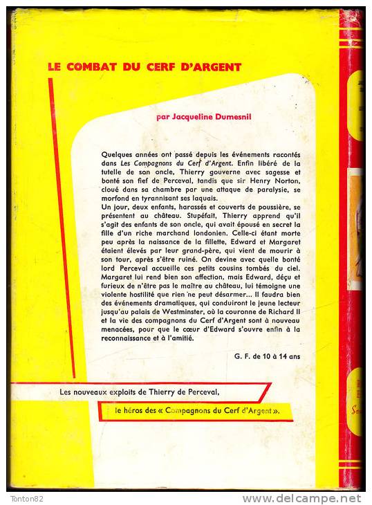 Jacqueline Dumesnil - Le Combat Du Cerf D' Argent - Bibliothèque Rouge Et Or  619 - ( 1961 ) . - Bibliothèque Rouge Et Or