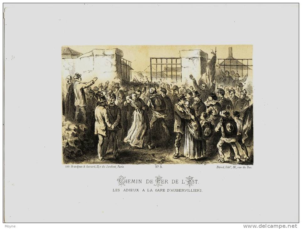 Gravure   AUBERVILLIERS   La Gare - SIEGE De PARIS  1871 -LA GUERRE FRANCO-PRUSSIENNE ET LA COMMUNE DE PARIS, 1870-1871 - Stampe & Incisioni