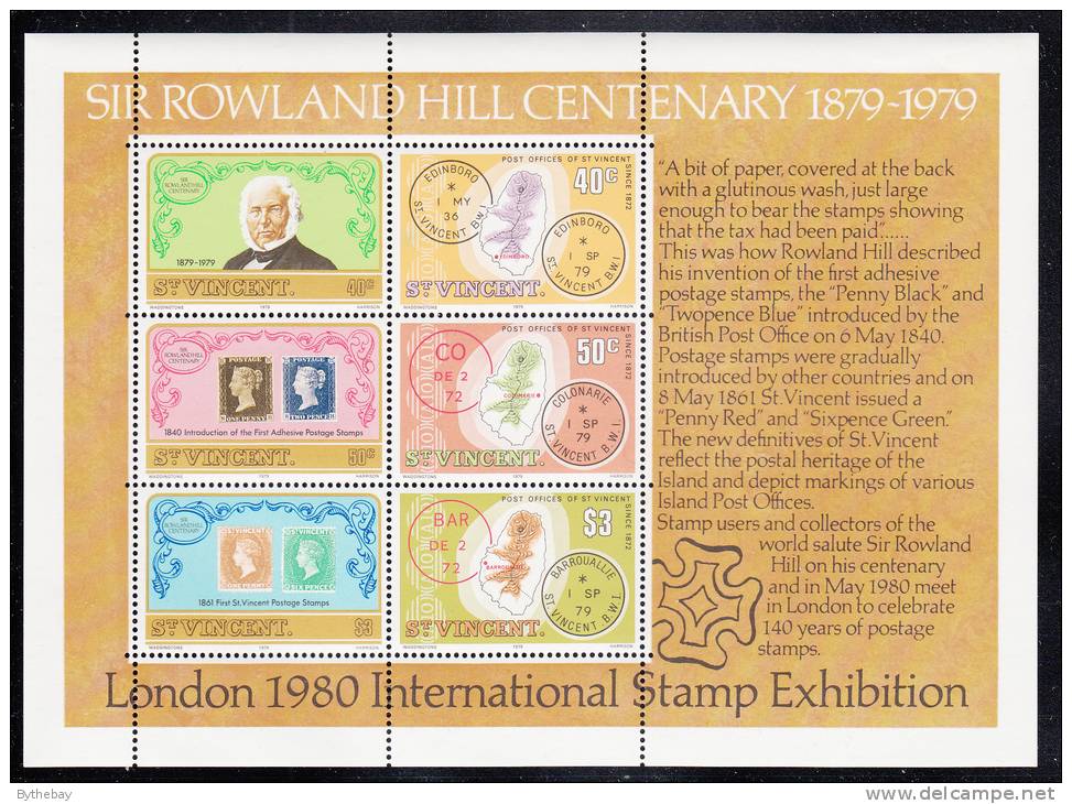 St. Vincent MNH Scott #547a Souvenir Sheet Of 6 Sir Rowland Hill Centenary - London 1980 Int´l Stamp Exhibition - St.Vincent (1979-...)