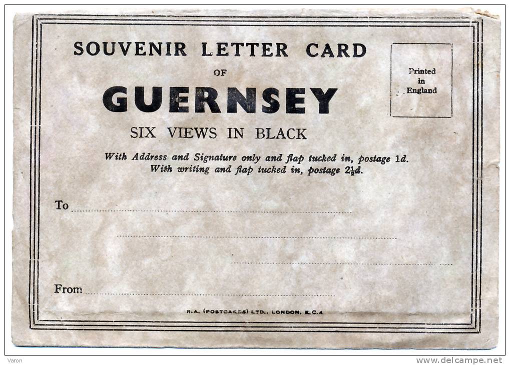 GUERNSEY .  SOUVENIR ,SIX VUES . CARTE A SYSTEME  . - Autres & Non Classés