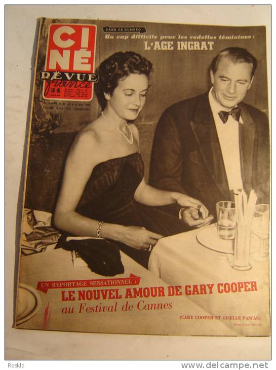 REVUE / CINE REVUE / N° 19  DE 1953 / LE NOUVEL AMOUR DE GARY COOPER GISELLE PASCAL - Revistas